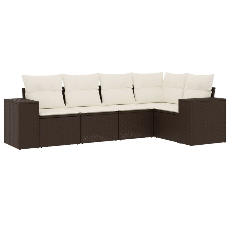 Ensemble de canapé de jardin Vidaxl brun et blanc crème