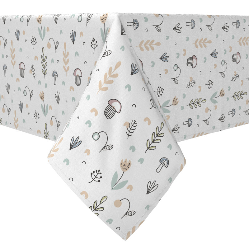 Rectangular Floral Cotton Twill Table Runner