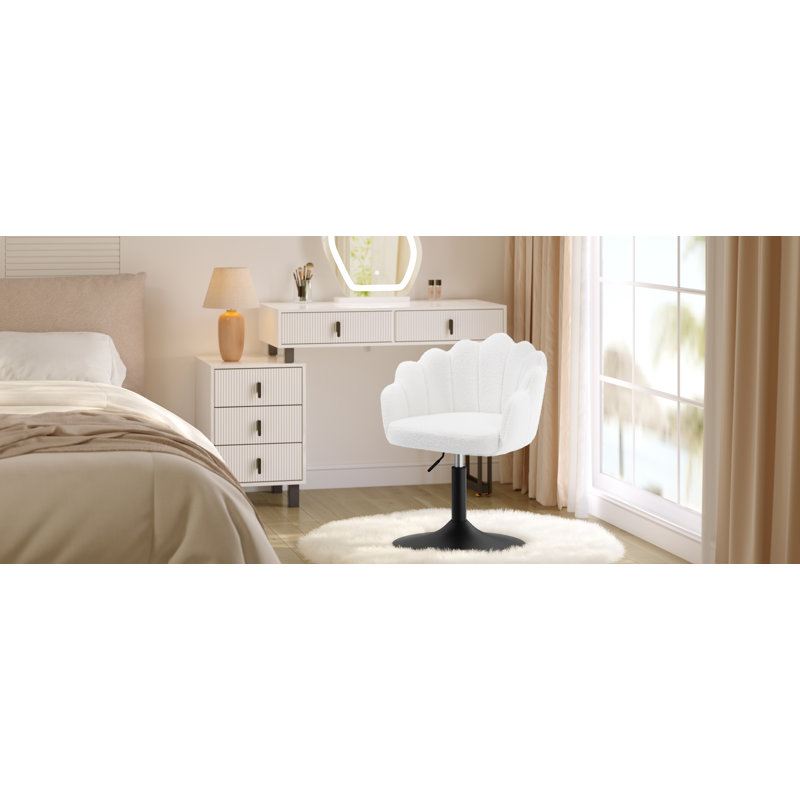 Metal Accent Stool, Teddy, White