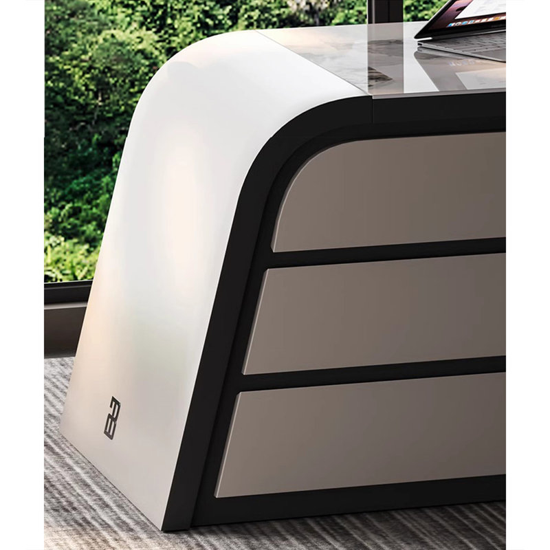 Bureau de luxe Luxury, H 29,92 po x l 62,99 po x P 27,56 po, Noir / blanc