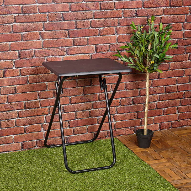 Hawkinsville Square Folding Table, Black, 66cm H x 48cm W x 38cm D