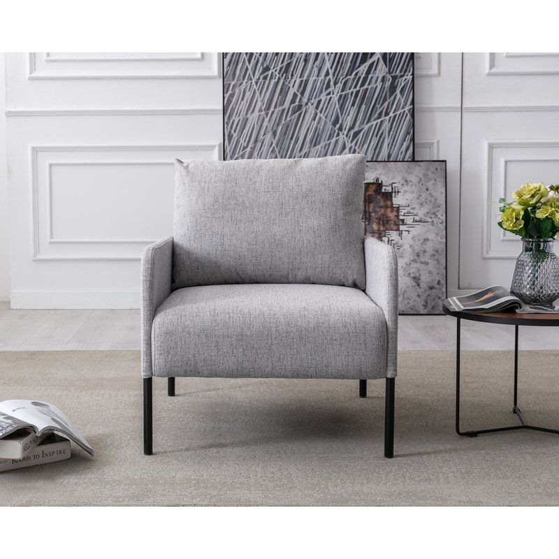 Fauteuil de 27,5 po Evrard, 100 % lin gris