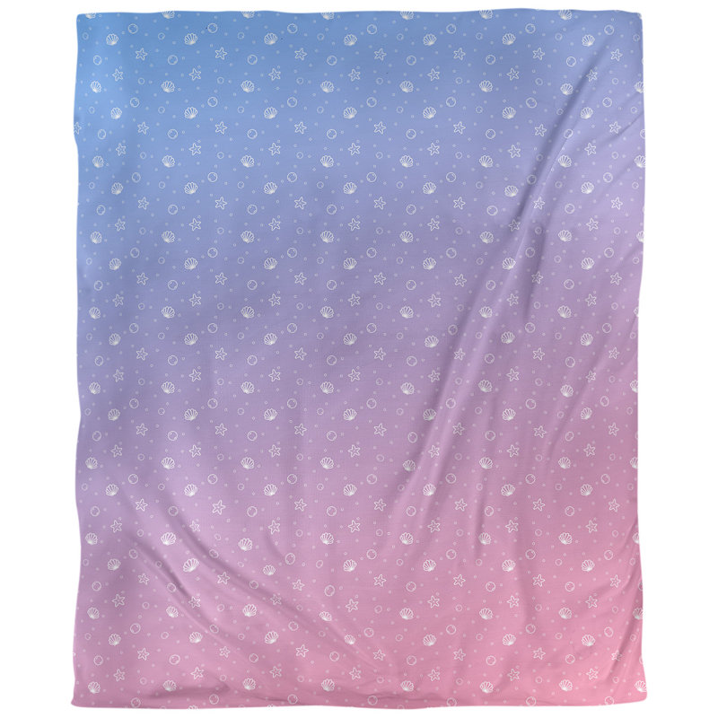 Tissu coquillage, Rose / Bleu, L 54 po x l 36 po, Coton peigné pima