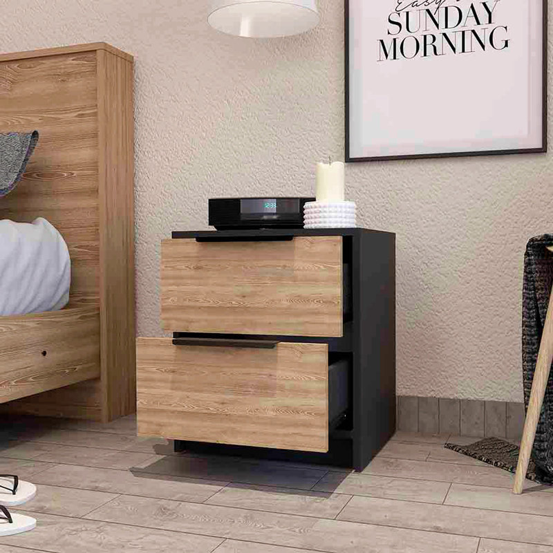 Nightstand, Two Large Drawers