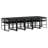  Garden Dining Set Black, Cream White