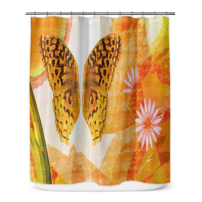 Rideau de douche simple à motif floral Drees, H 90 po x l 70 po