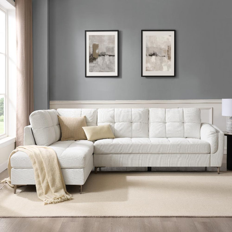 Cassidy 4 Seater Corner Sofa , Left Hand Facing, Cream