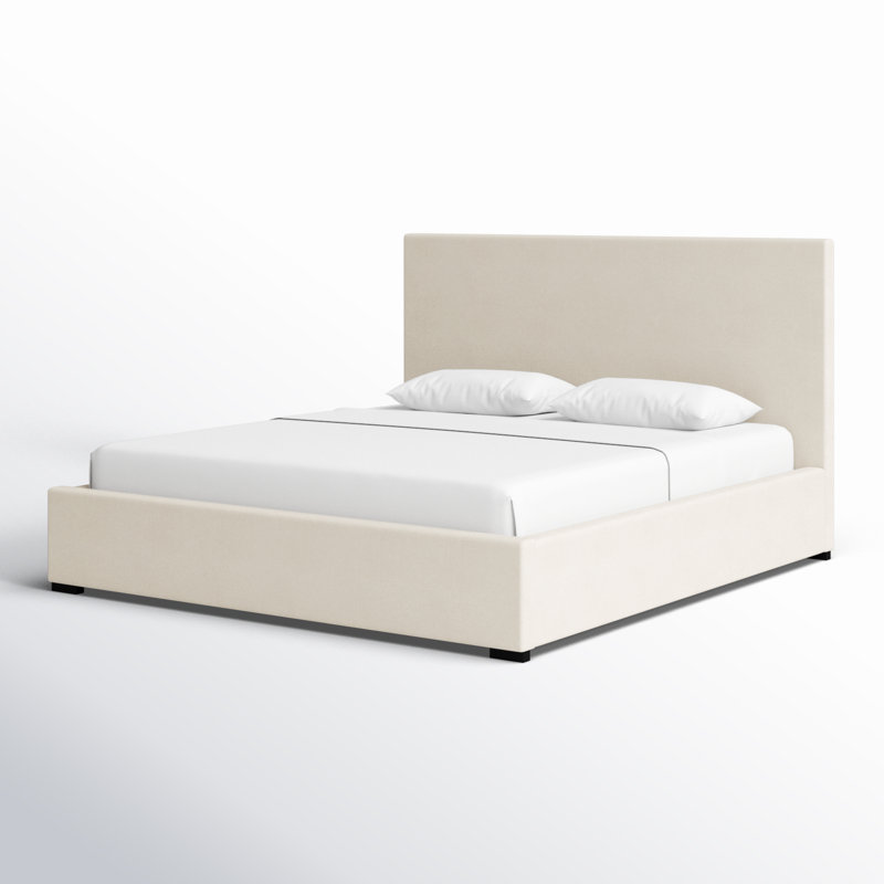 Taissa Solid Wood and Upholstered Panel Bed, King