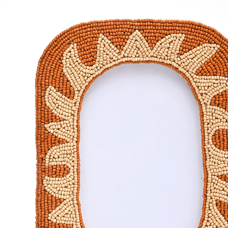 Beads Picture Frame, Brown/Beige