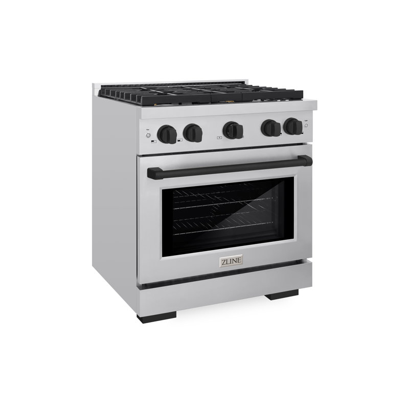 ZLINE Autograph 30" Paramount Dual Fuel Range w/ 4 Burners & Matte Black Accents (SDRZ-30-MB)