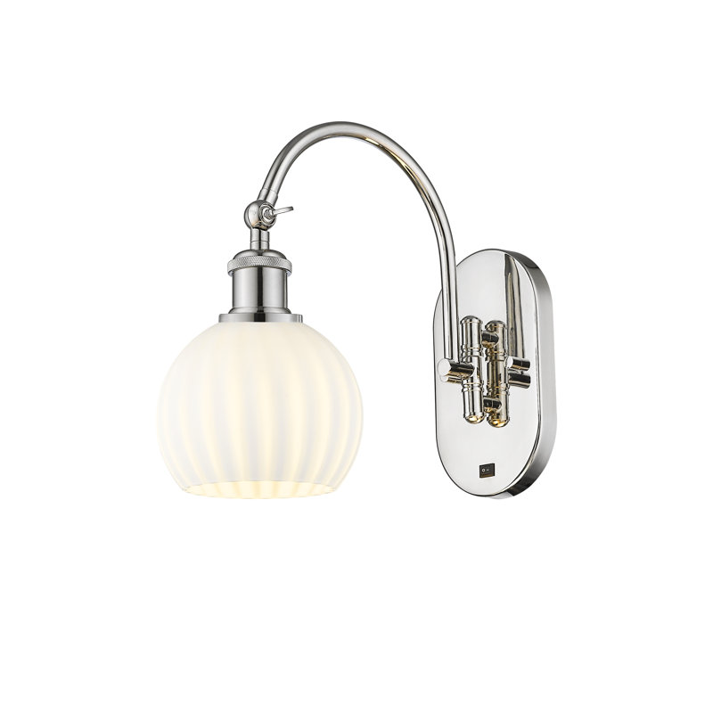 Applique murale 1 lumière Ballston, H 11,5 po x l 6 po x P 12,5 po, Nickel poli