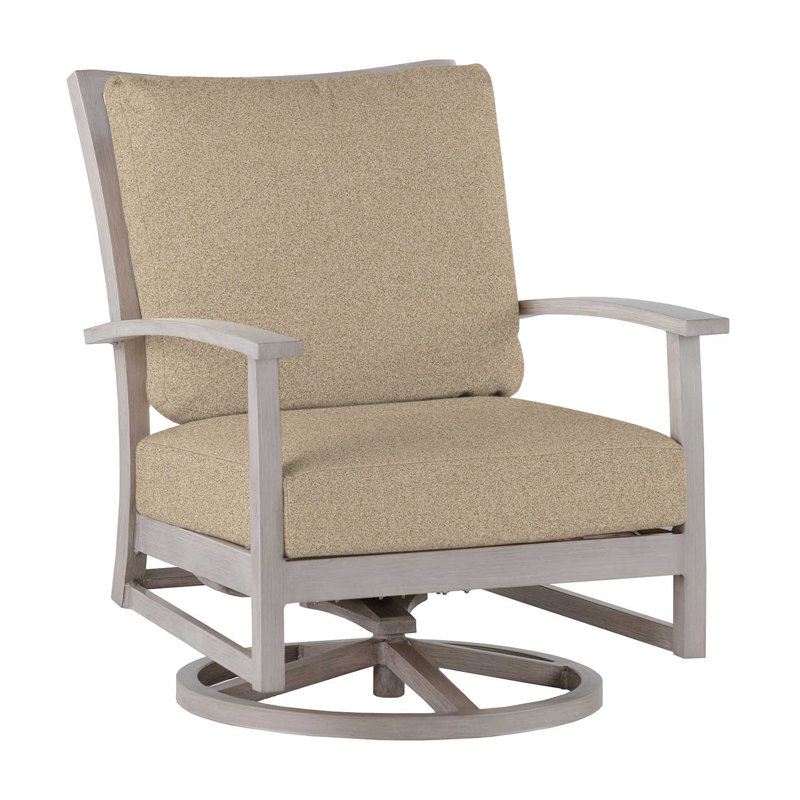 Charleston Patio Lounge Chair with Cushions, Oyster, Rollo Lace, Welt + Standard Fill