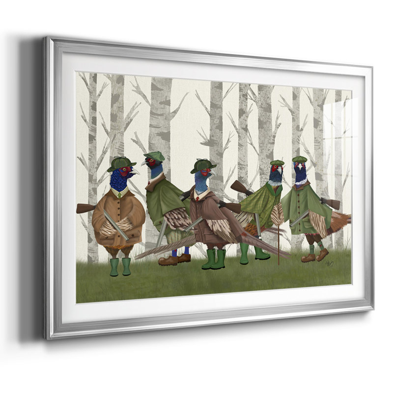 Groupe de tireurs Pheasant, H 27 po x l 39 po x P 1,5 po, Argent