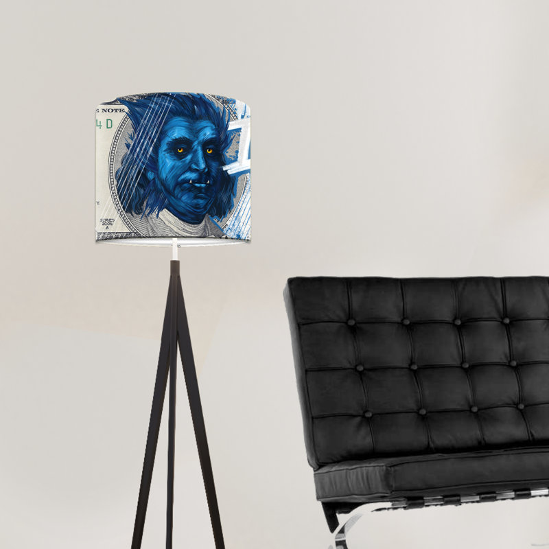 Hagen 29cm H Paper Drum Lamp Shade ( Screw On ) in Blue