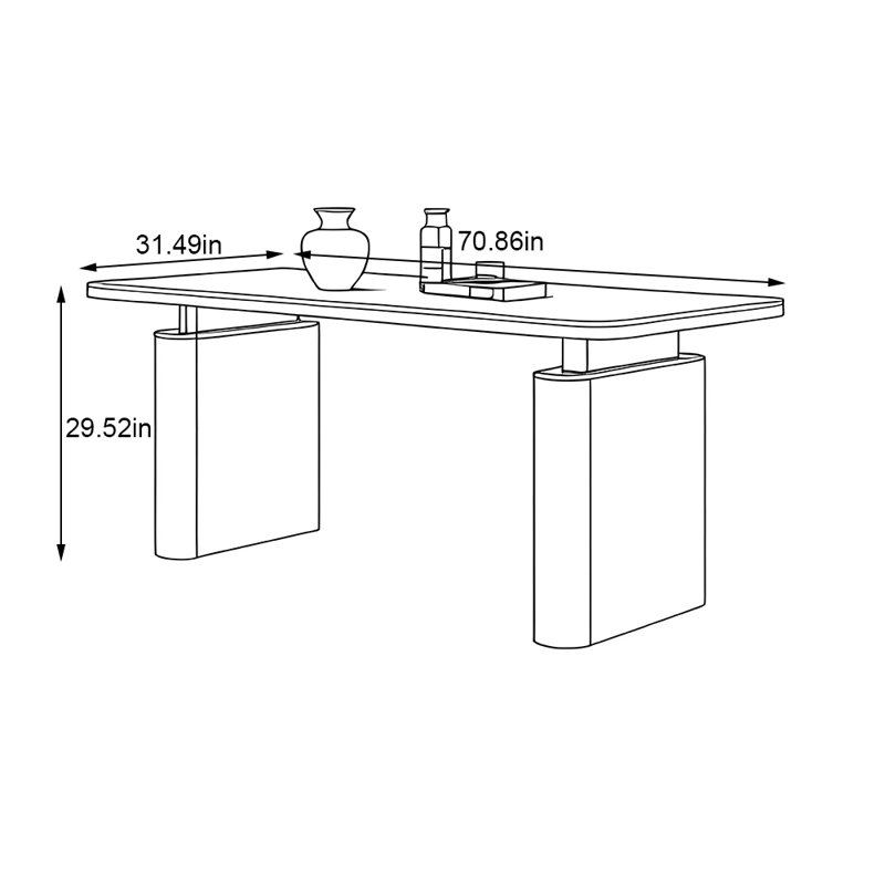 Table de salle à manger luxueuse et sophistiquée, H 29,52 po x L 70,86 po x l 31,49 po