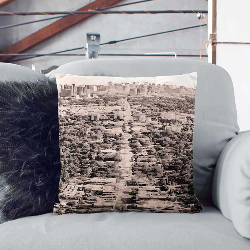 Square Cushion, 55cm H x 55cm W x 20cm D, Black