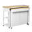 Kitchen Island With Extendable Meal Prep Table, Rubber Wood Veneer Surface, Storage Compartments, Charging Facilities Station-778485058