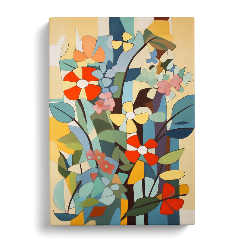Bonapart Flowers Bauhaus Design Vol.2 - Wrapped Canvas Print, 50cm H x 35cm W x 3cm D
