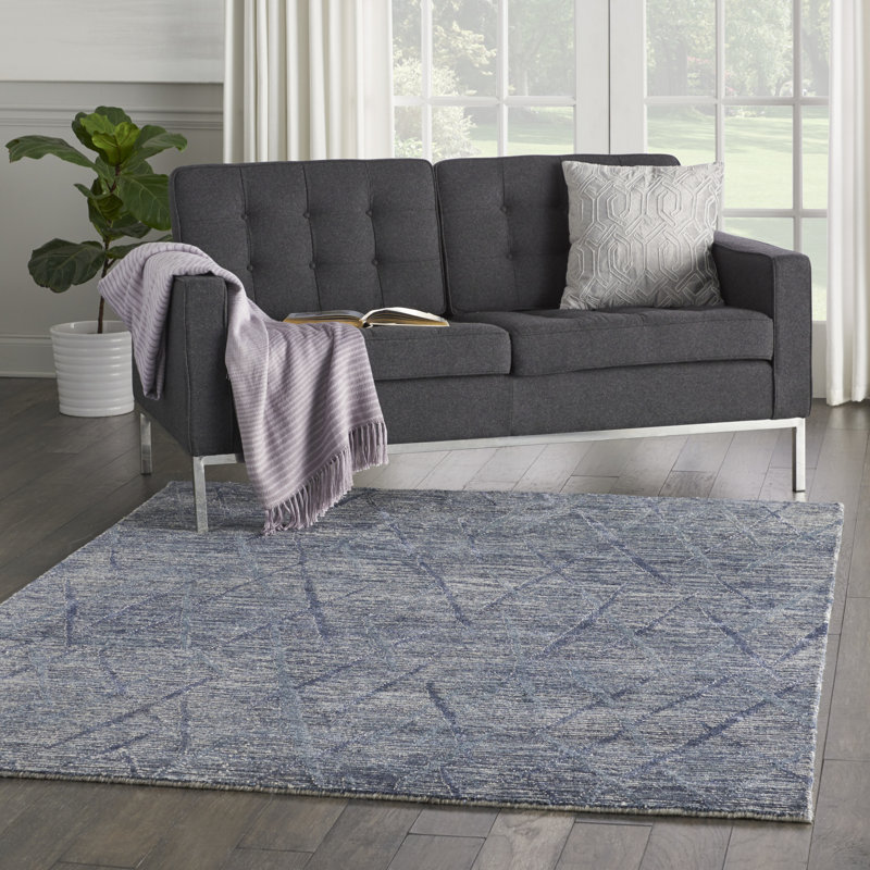 Nourison Tietsia Indigo Modern Indoor Rug, Rectangle 9'9" X 13'9", Indigo