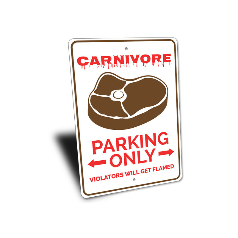 Enseigne en aluminium Carnivore, H 18 po x l 12 po x P 0,06 po