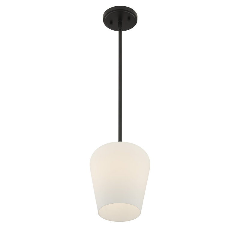 Luminaire suspendu en forme de cloche à 1 lumière Breena, Noir mat, Clair