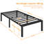 38cm H Black Metal Bed Frame With Non-slip Design, Steel Slat Support-691931850