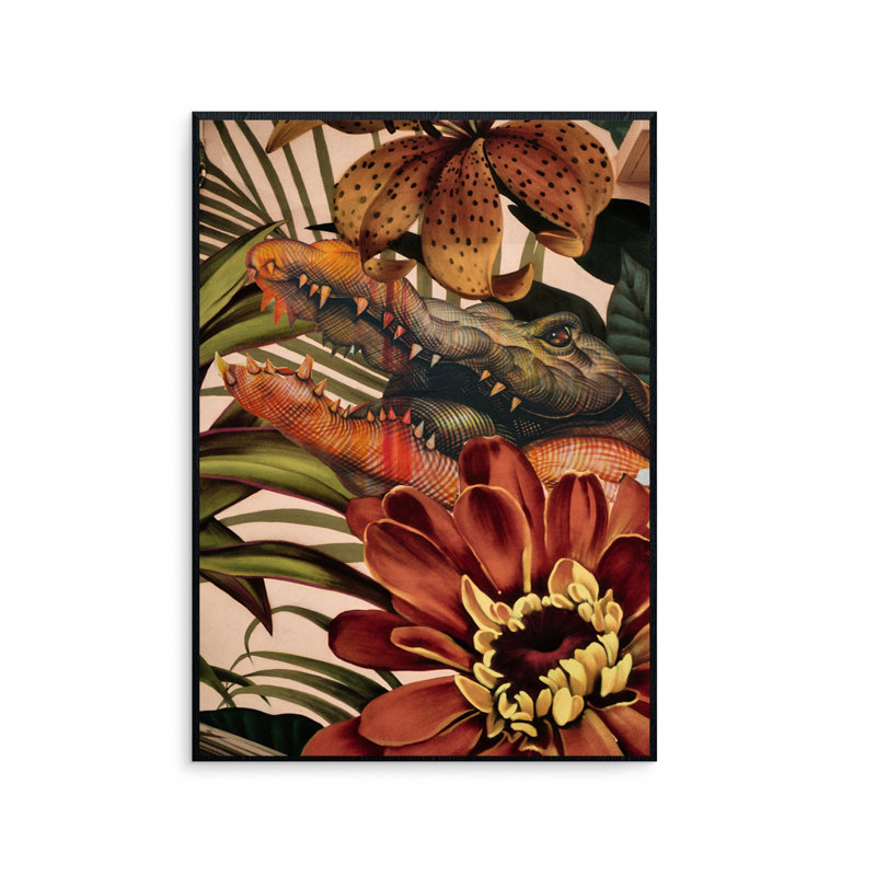 Crocodille 1 Piece Single Picture Frame Wall Art