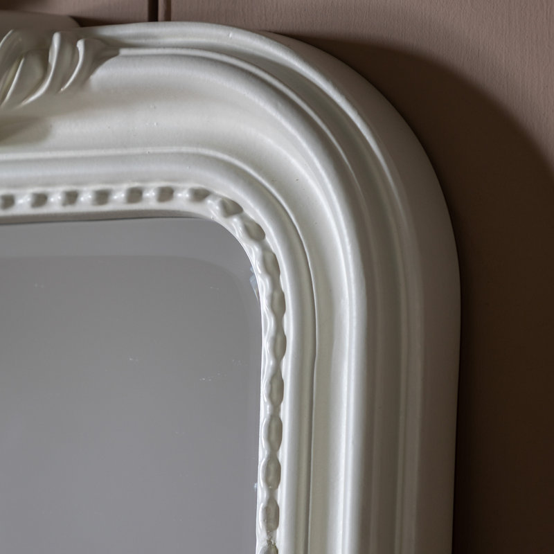 Brechin Wood Flat Wall Mirror, White