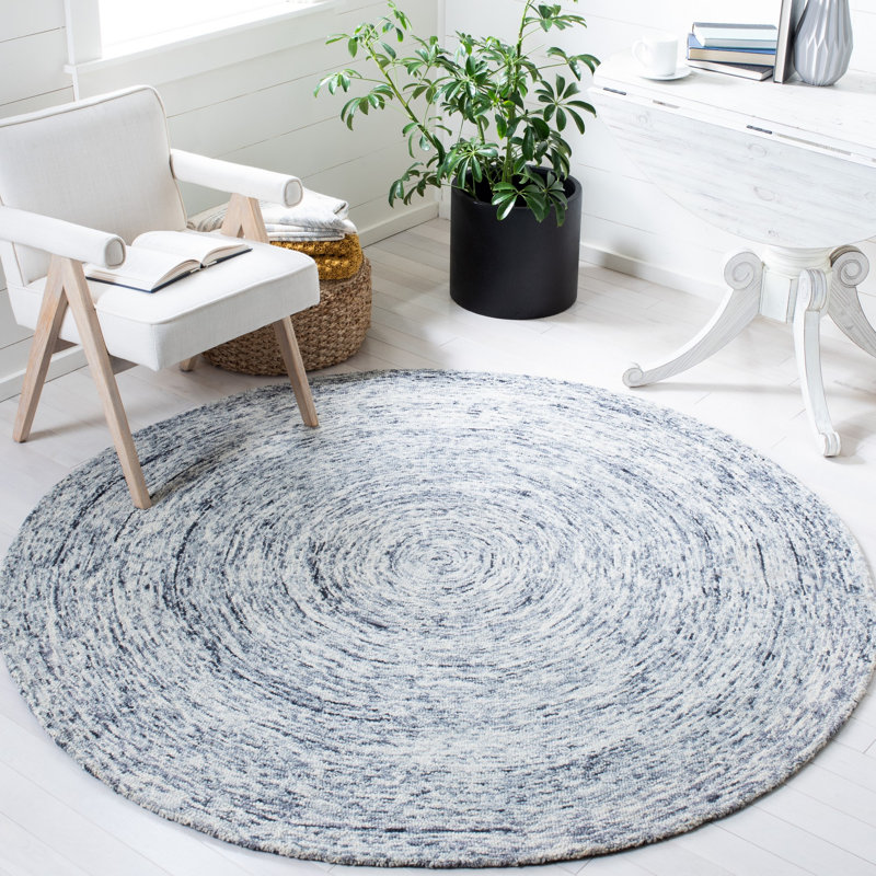 Anglina Hand Tufted Wool Abstract Rug, Round 6'