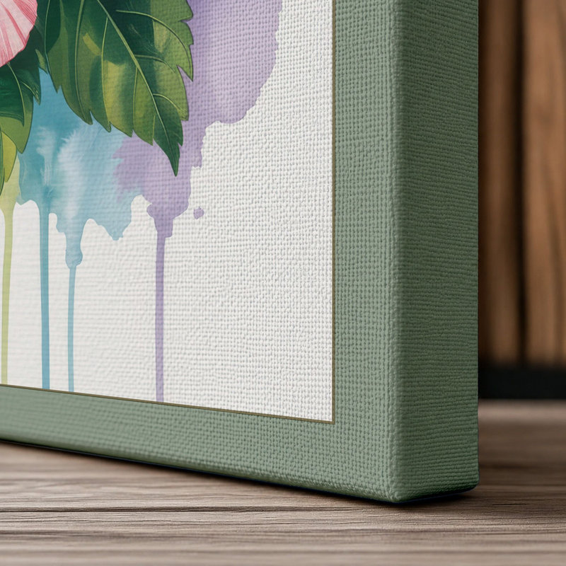 Gerbera Bloom Botanical 1 Piece Wrapped Canvas Wall Art, 18x12 - 45.7 x 30.5 cm, Sage Border