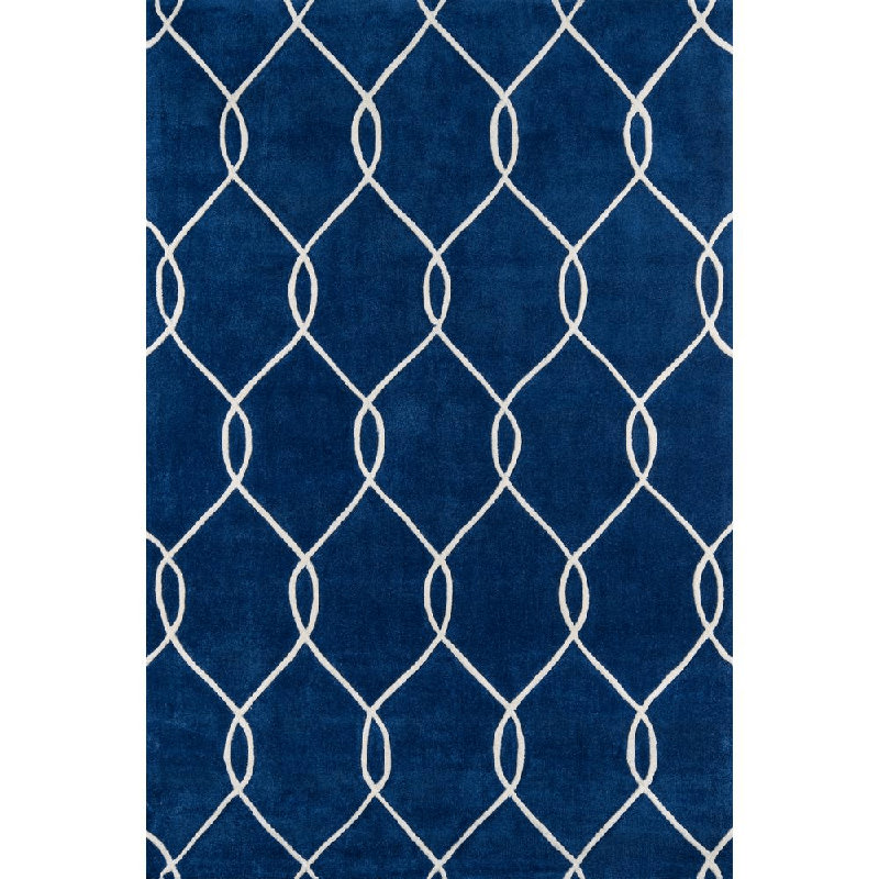 Tapis bleu marine touffeté à la main Branchville, Rectangle 3 pi 6 po x 5 pi 6 po