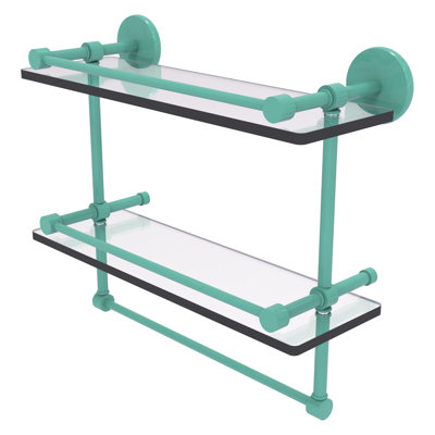 Tablette double en verre avec barre à serviettes P1000