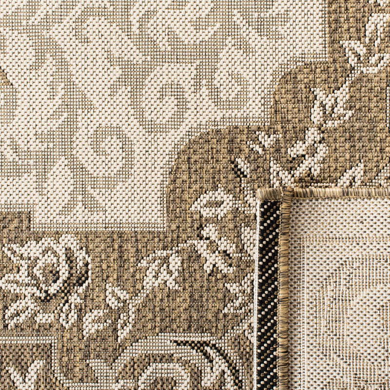 Galena Performance Oriental Indoor/Outdoor Area Rug, Square 6'7"