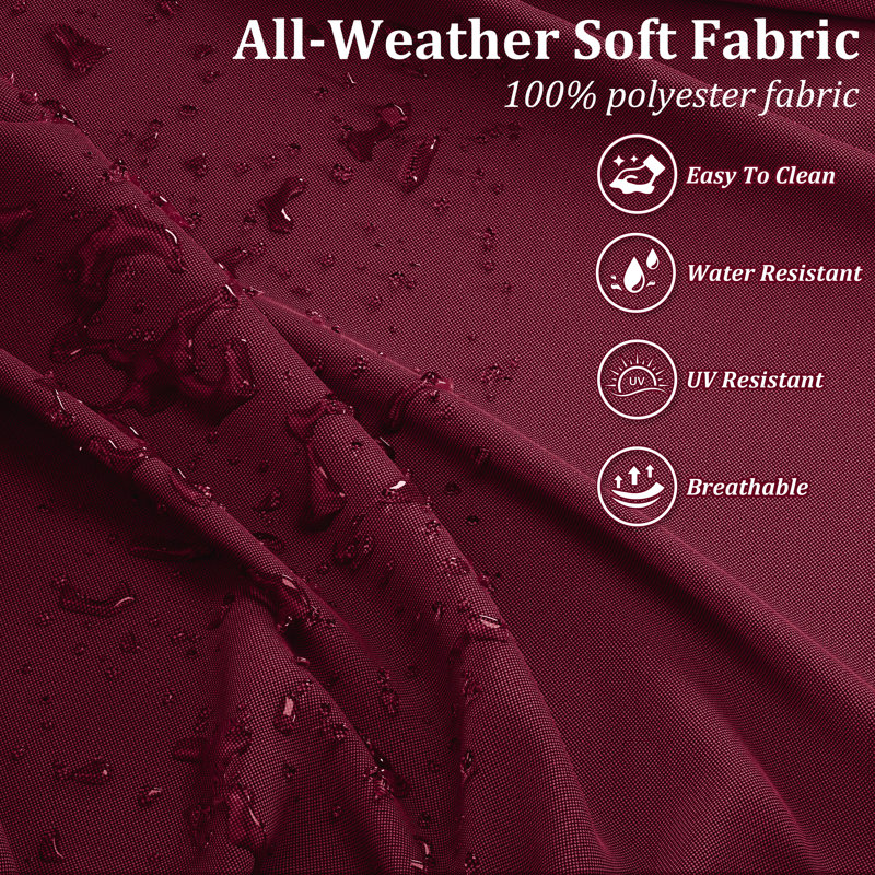 22"W X 24"D Outdoor Deep Seat Cushion Set Outdoor Seat/Back Cushion, Burgundy