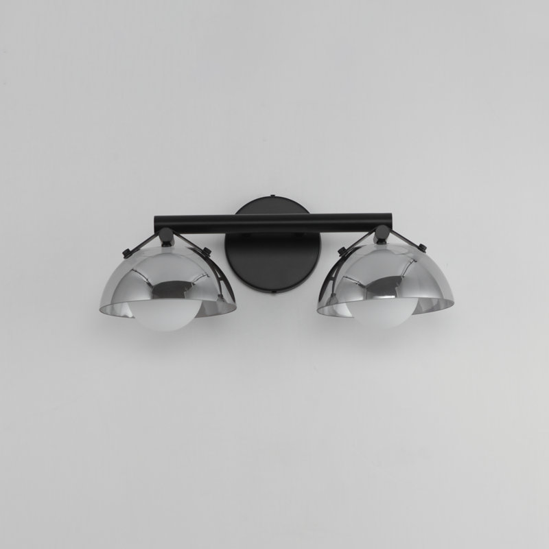 Domain 1 - Light Armed Sconce, 2, Black, Smoke