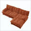 Canapé modulaire en L modulaire en forme de L avec repose-pieds, canapé à 3 places en chenille profonde avec coussin en treillis confortable, chambre et appartement-443634314