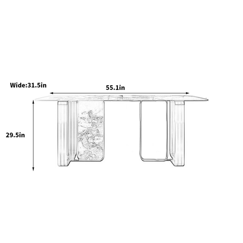 Kerryn Dining Table, 29.5"H x 55.1"L x 31.5"W