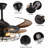 Industrial 48" Flush Mount Ceiling Fan with Light Black