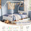Structure de lit double pour enfant avec tête de lit Montessori, 2 tiroirs de rangement, aucun sommier requis, assemblage facile, blanc-129882300