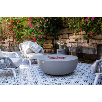 Eclipse 44" Round Propane Fire Pit Table with Wind Guard, Burner Lid & Tank Cover