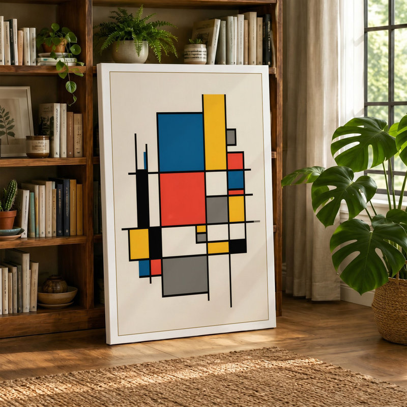 Order Geometric - Wrapped Canvas, 18x12 - 45.7 x 30.5 cm, Ochre Border