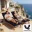 Coussin de chaise longue à profil bas avec rembourrage en mousse haute densité et structure en bois massif