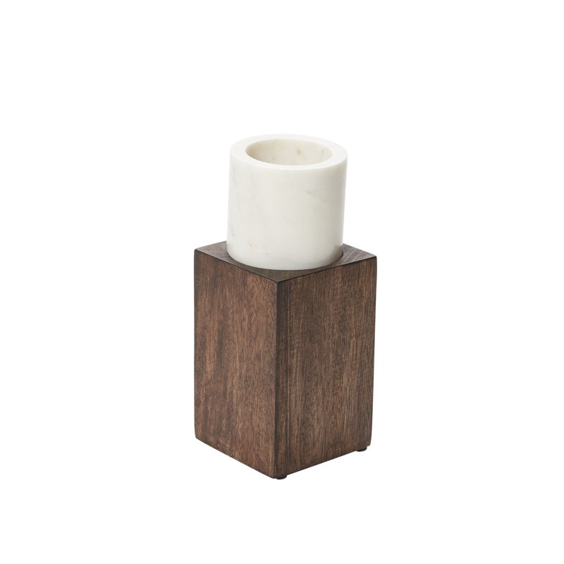 Pot à fleurs en bois Datus, H 8,25 po x l 3,5 po x P 3,5 po