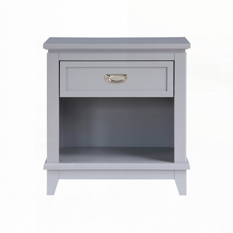 Table de chevet avec tiroir de rangement, Gris