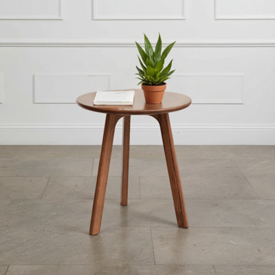 100% Natural Solid Oak Round Side Table, Small Side Table / Coffee Table / Bedside Table Can Be Used In Multiple Scenes, Suitable For Living Room, Bedroom, Balcony, Easy To Assemble