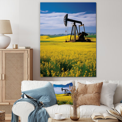 Foreuse à pétrole verte et jaune
