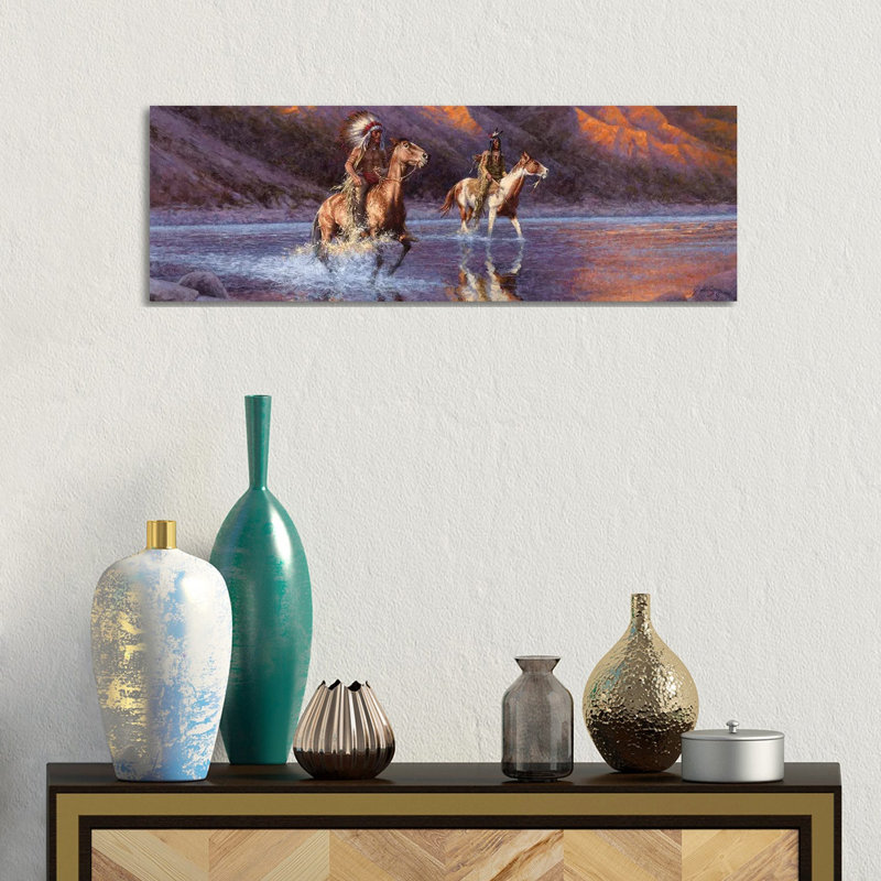Sundown by Joe Velazquez - Wrapped Canvas Panoramic Painting, 30.48 cm H x 91.44 cm W x 1.91 cm D