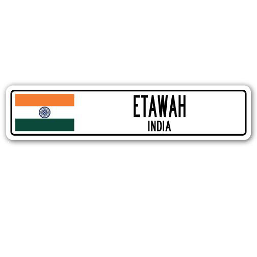 Plaque de rue en aluminium Etawah, Inde, H 8 po x l 36 po x P 1 po