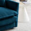 5 canapé modulaire convertible, en forme de U avec 2 repose-pieds, chenille bleue, base en bois massif pour le salon, structure et cadre respirant moderne et minimaliste