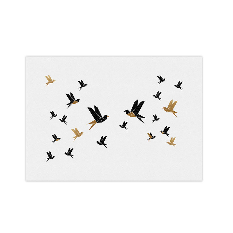 Orara Origami Birds Collage III - Print, 87cm H x 62cm W x 2cm D, No Framed